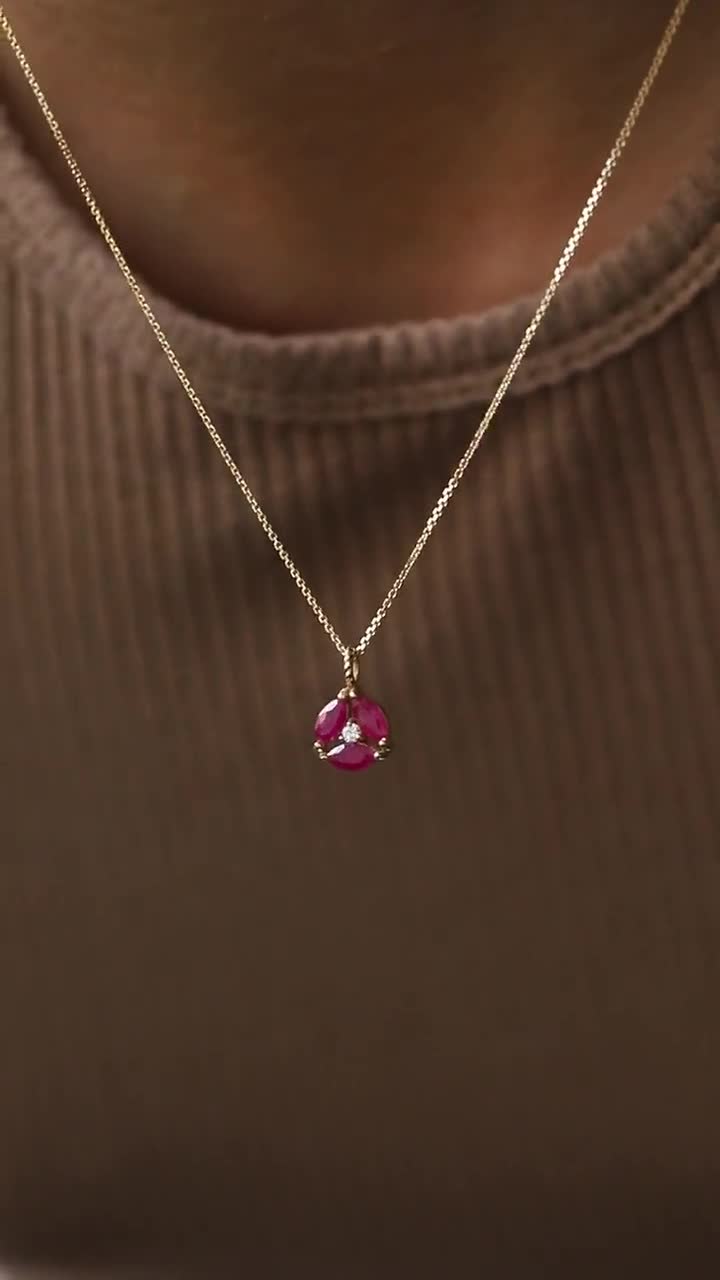 置物 Ruby Octagon-Cut Lab-Created Ruby & White Lab-Created Sapphire