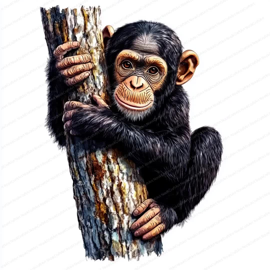 魅力的なチンパンジーのクリップアート 20 点 | 印刷可能な