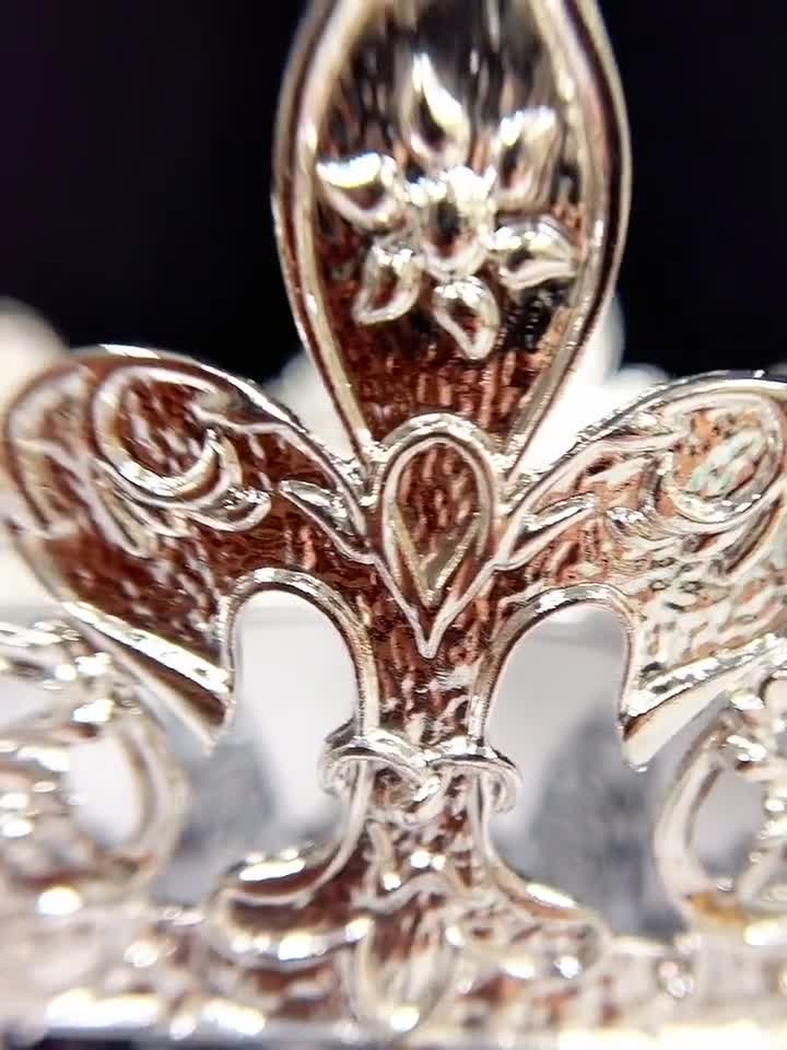 Fleur De Lis Silver Crown: Rhinestone Wedding Headpiece - Etsy