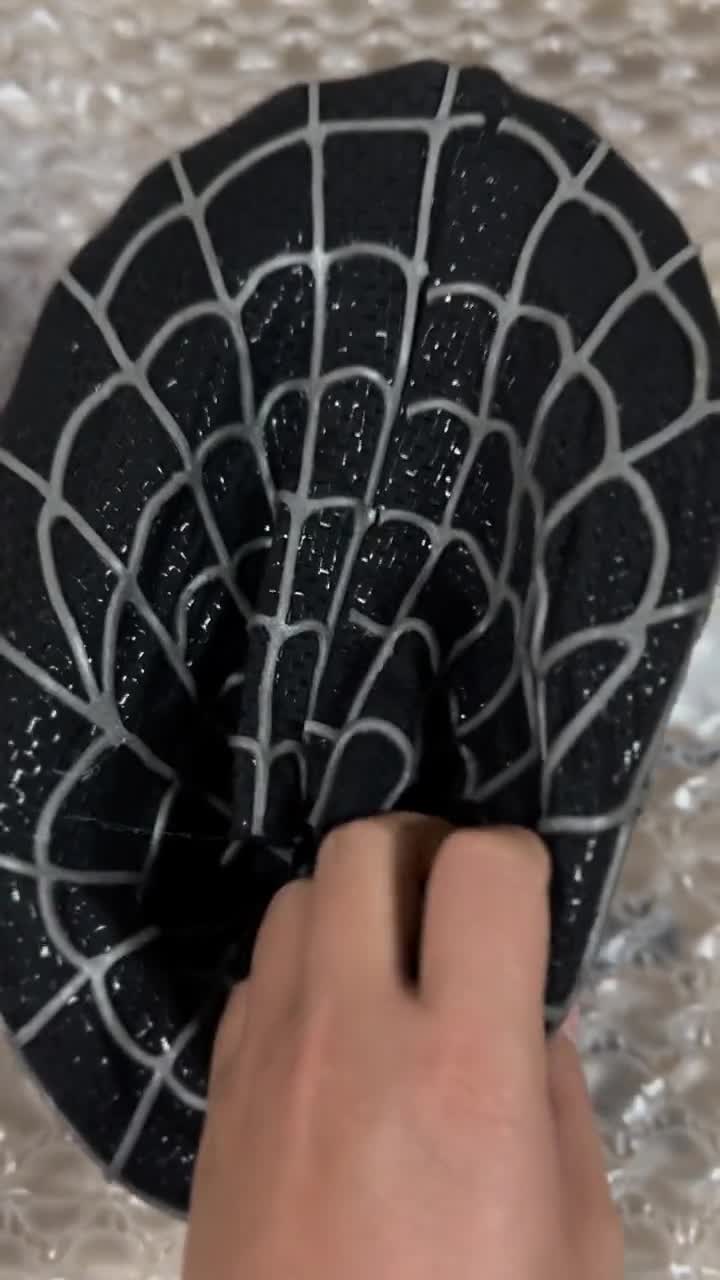 ブラックスパイダーマンマスク、フェイスシェルレンズ付きトビー