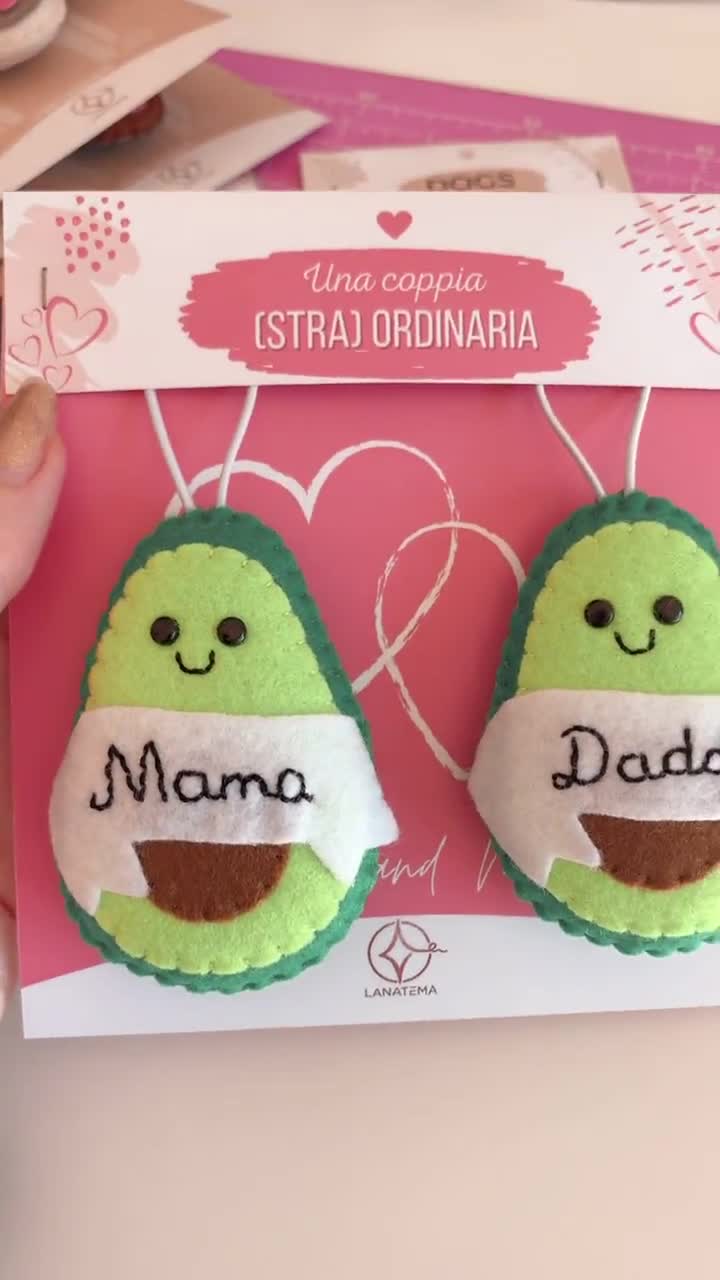 Avocado Addobbo con nome, ornamento Natalizio, nome ricamato, addobbo  Pannolenci albero di Natale regalo per bambino Fidanzato -  Italia