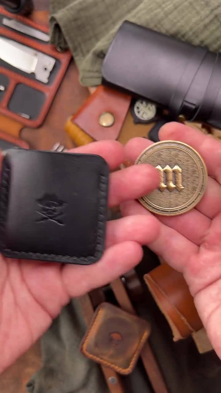 Challenge Coin Leather Slip - Peso Pocket V3, Handmade