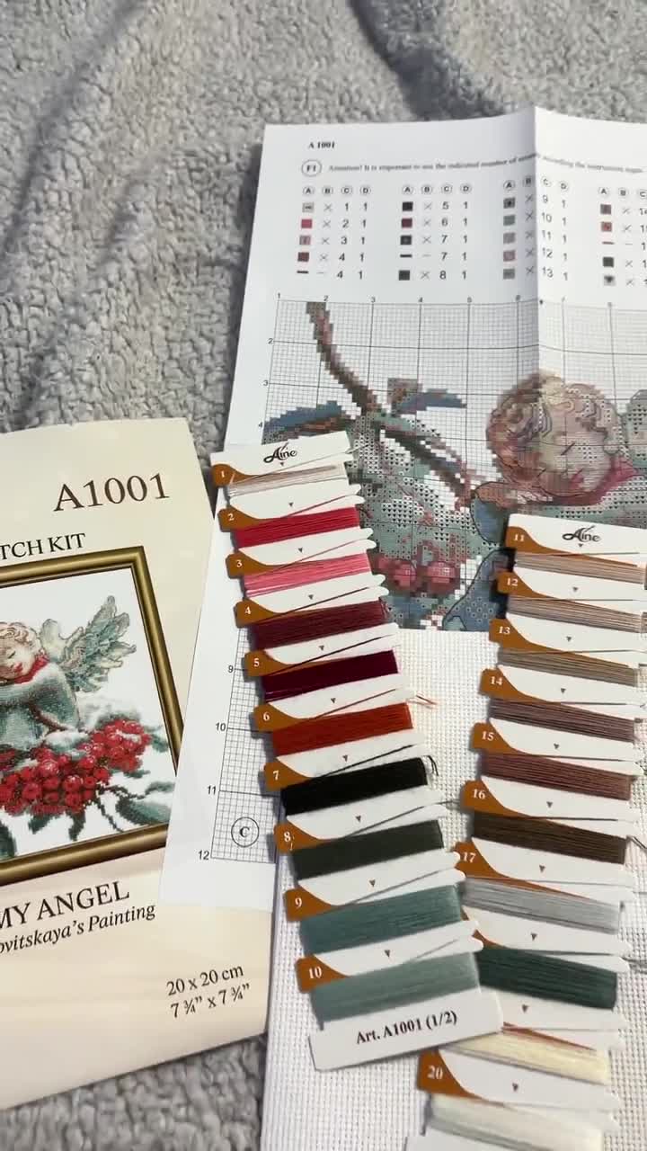 Crocs 21 Aine - Angelo Sognante A1001, Punto Croce 20x20, Punto Croce Kit Da Ricamare, Disegni Da Ricamare, , Kit Ricamo Punto Croce Embroidery Kit