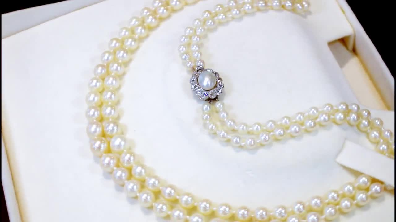 Collar de perlas de doble hebra Collar de perlas graduadas Collar nupcial  de perlas Joyería de boda de estilo vintage Collar de perlas clásico -   España