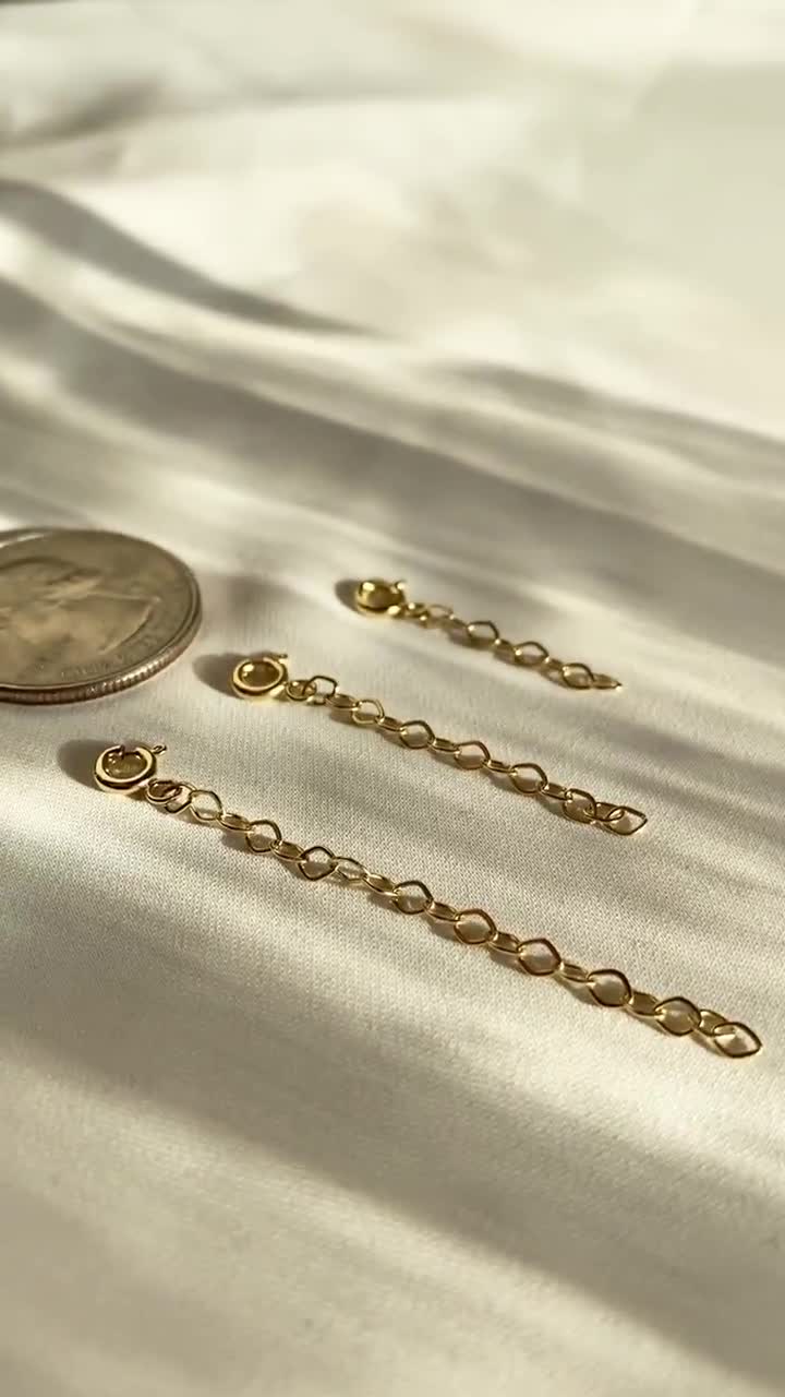 14K Solid Gold Chain Extender & Can Be Used for Necklace Extender or  Bracelet Extender , 1 Inch, 1.5 Inch, 2 Inch , 3 Inch 