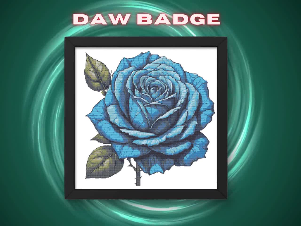 Blue Rose Cross Stitch Pattern: Floral Garden Design (PDF) - Etsy