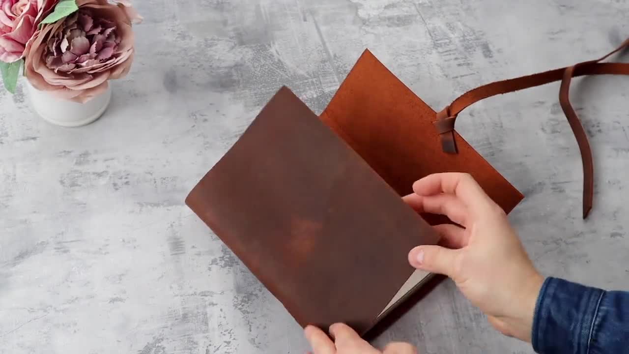 Personalized Leather Sketchbook Cover, Refillable Leather