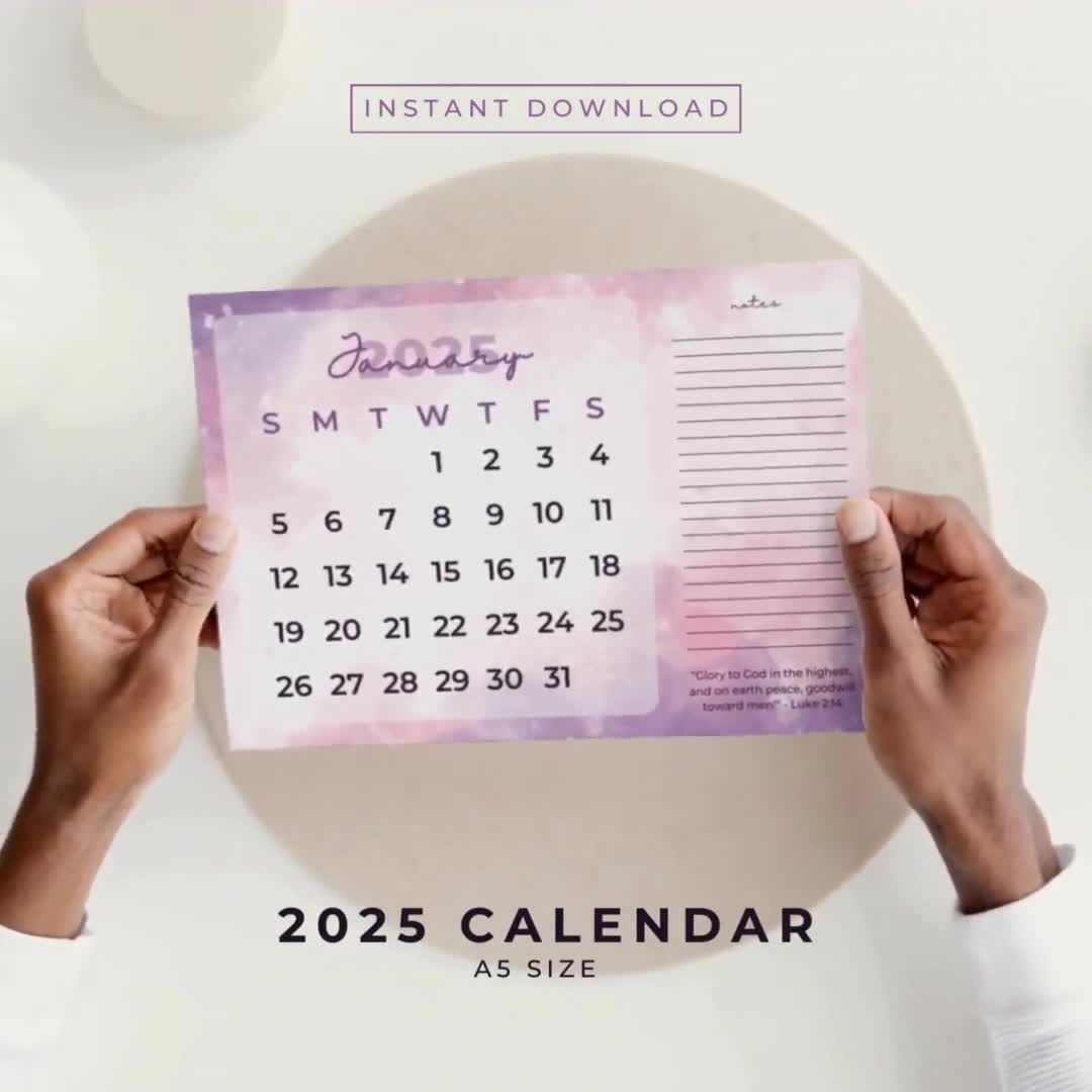 printable-2025-calendar-a5-size-monthly-calendar-landscape-wall-calendar-elegant-purple-calendar-printable-pdf-etsy