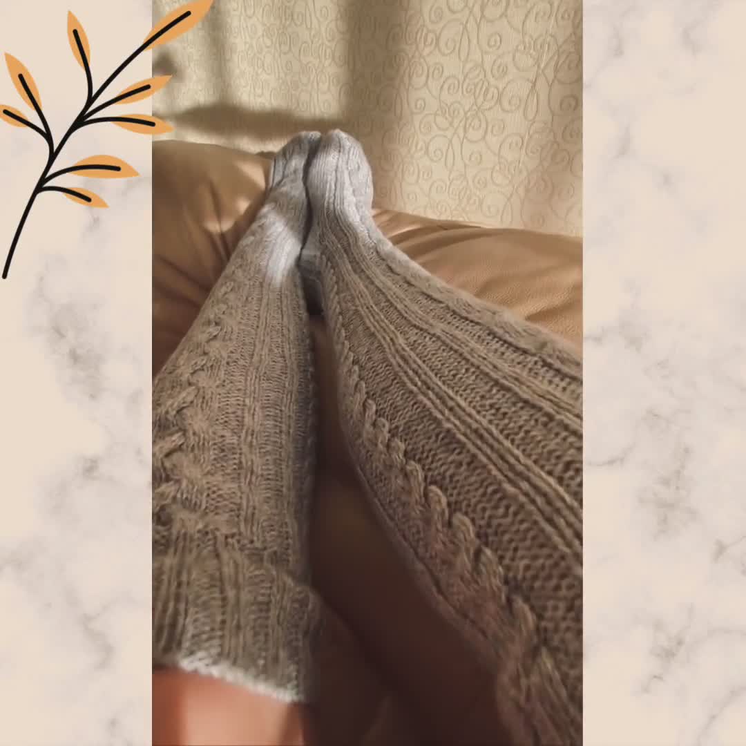 Over Knee Long Merino Wool Hand Knitted Socks, Natural Wool Hand Knitted  Long Socks, Tight High Socks, Chunky Leg Warmers, Sexy Lingerie 