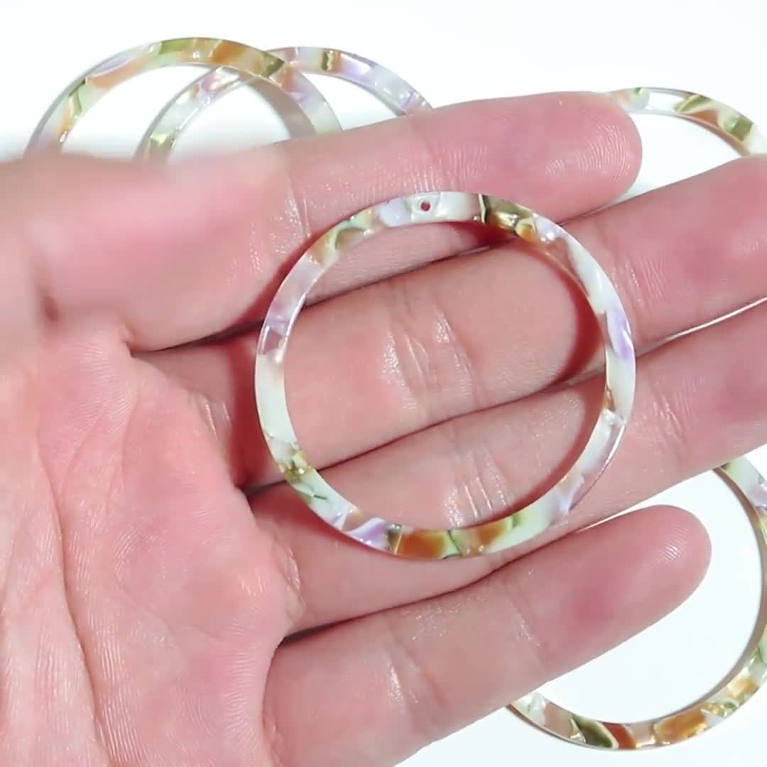 Acetate Circle Charms - Circle Earrings and Pendant