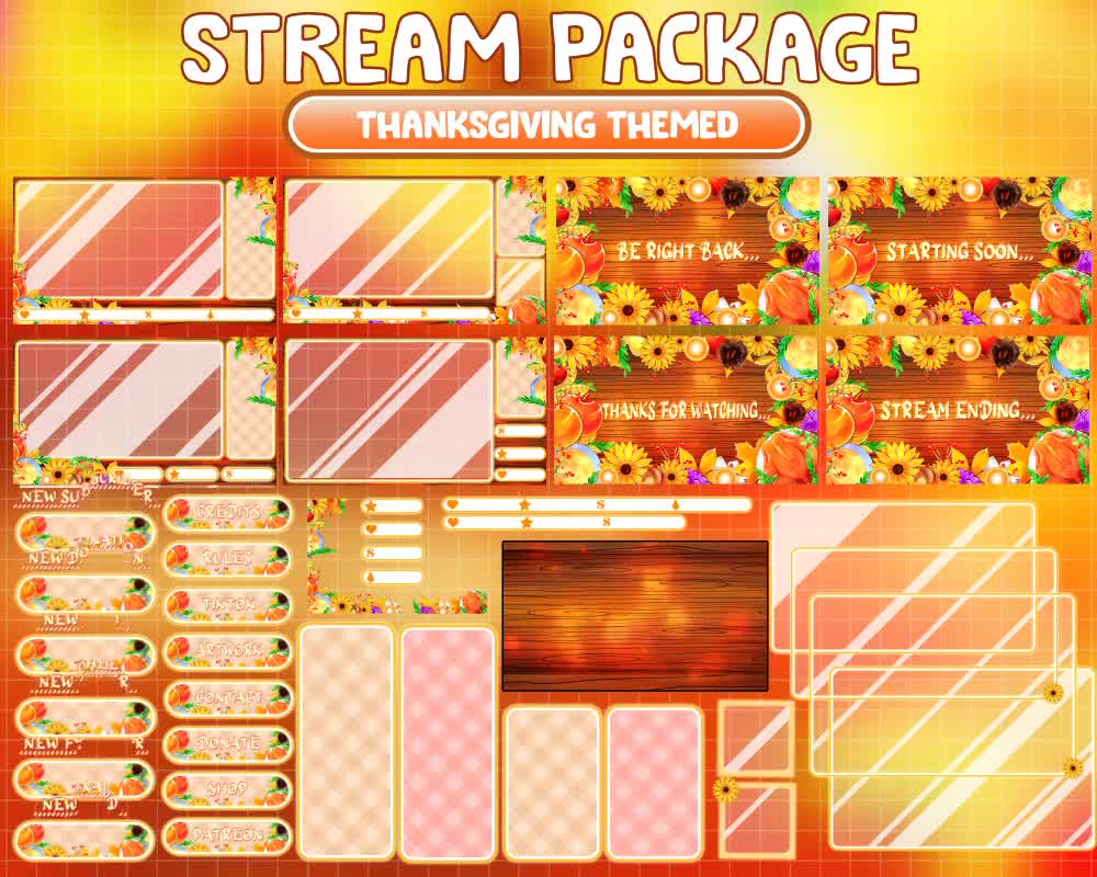 FULL ANIMATED Twitch Stream Package / Thanksgiving Holiday / 