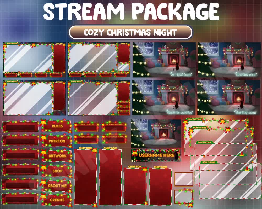 Stream Overlay Vector Art PNG, Holiday Decoration Streaming