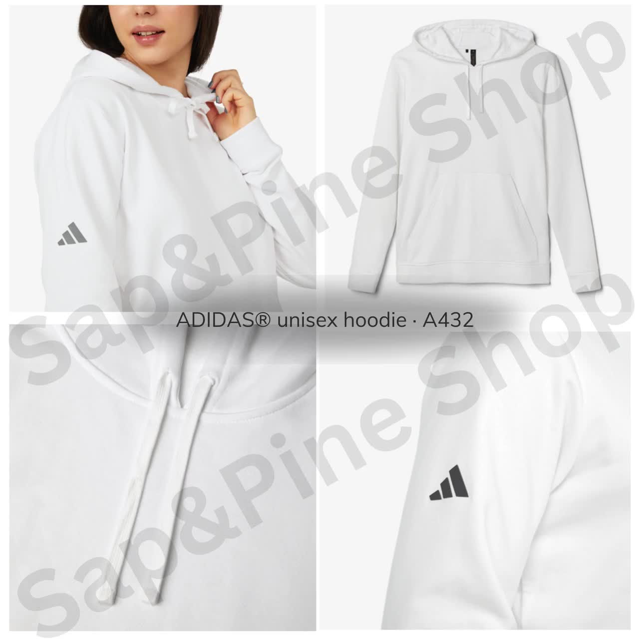 Digital Custom Adidas Unisex Fleece Hoodie Size Chart, Adidas A432