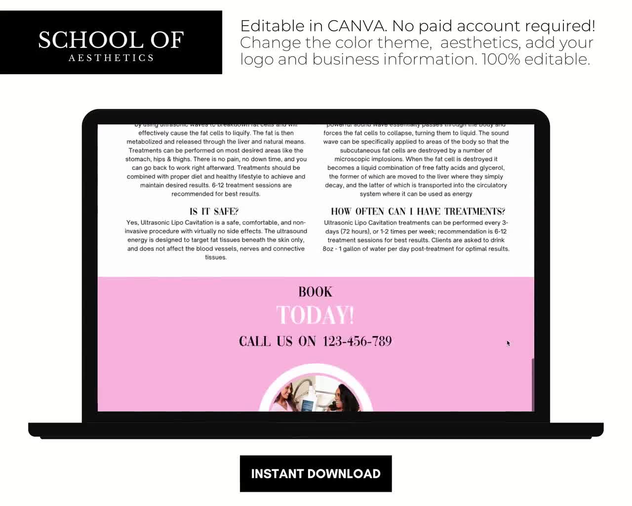 Pink Body Contouring Website Body Sculpting Clinic Website - Etsy