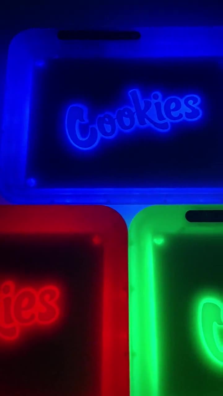 OEM Logo Cookies Sublimation LED Light up Tray Glow Blank LED