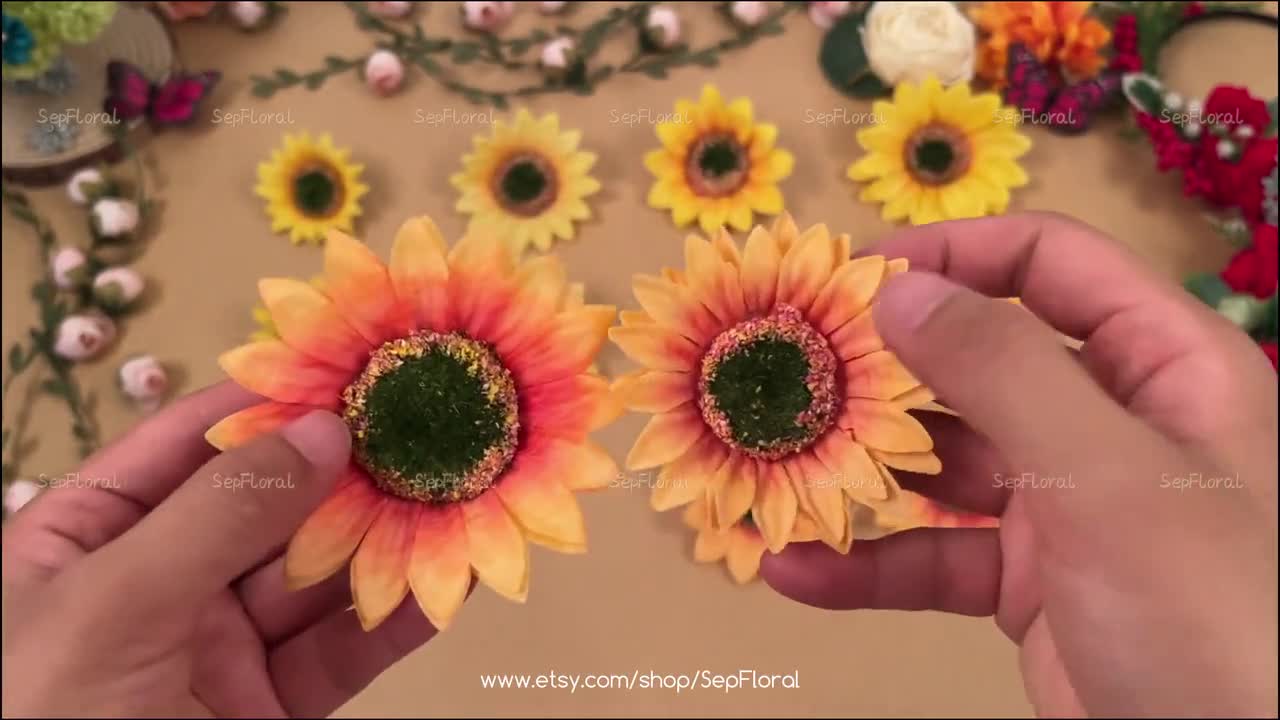 Künstliche Sonnenblumen Köpfe – 30 Stück, 9 Cm Durchmesser, Aus Seide, Für DIY, Deko & Handwerk