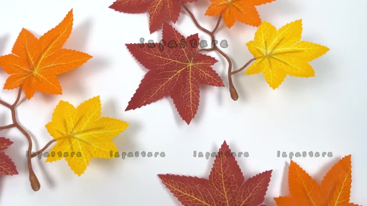 TMISHION Fausses Feuilles D'érable Guirlande De Feuilles D'automne Pliable à Usage Répété