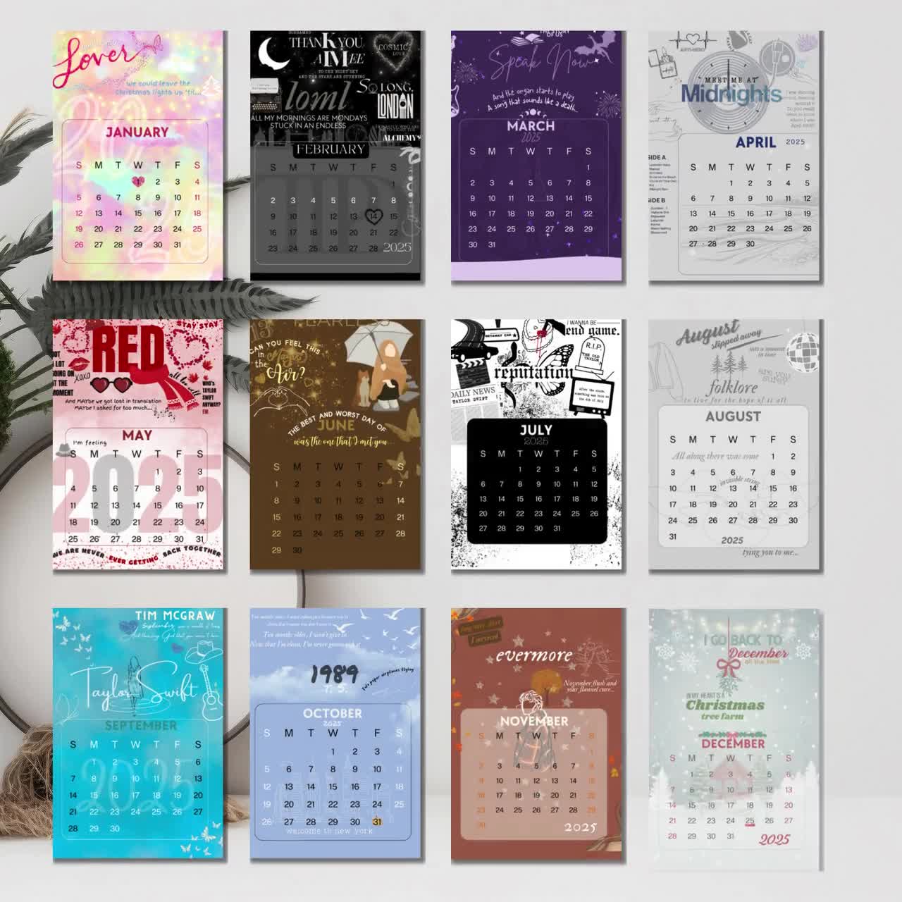 Taylor TS Swift In My 2025 Era Calendario De Pared Vertical 2025 The Eras Tour Ts Taylor Merch Para Fan Swiftiie P12606651
