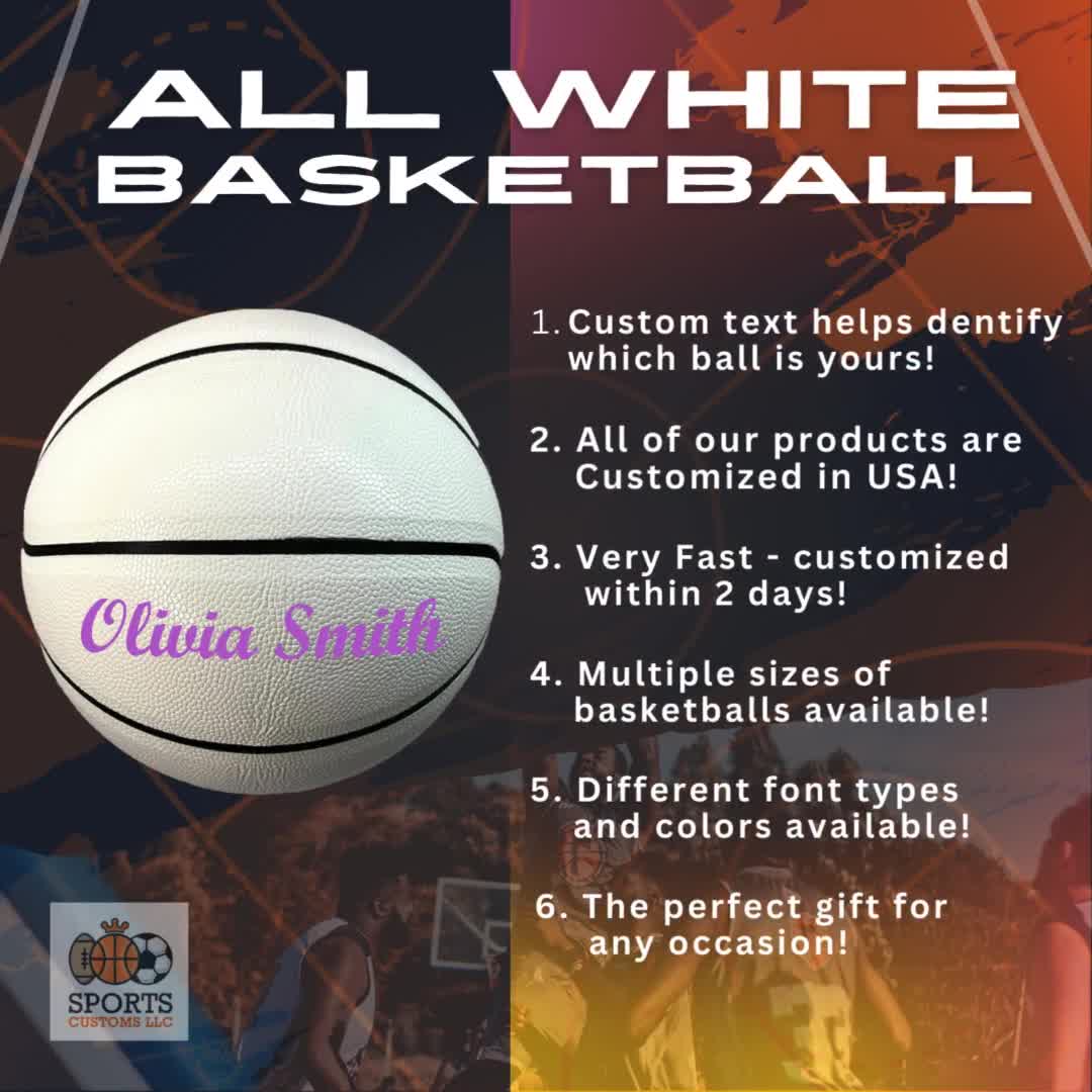 Ballon De Basket OXYEFEI Personnalisable – Taille 7, Gravure Gratuite Du Nom Ou Texte, Pompe Incluse
