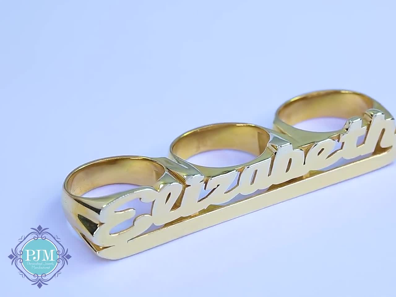 Three-finger Name Ring | Name Ring | Personalized Ring