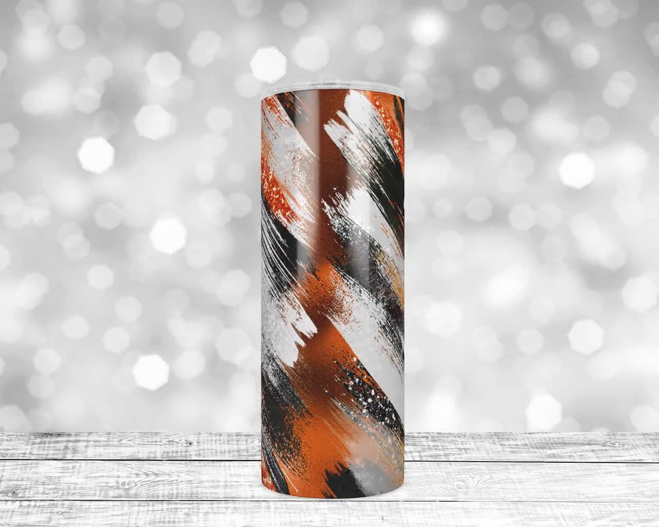 Orange, Black, and White Glitter Milky Way, Tear Blank, PNG