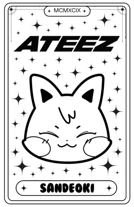Ateez ANITEEZ Tarot Cards Binder Filler Vector Files (digital