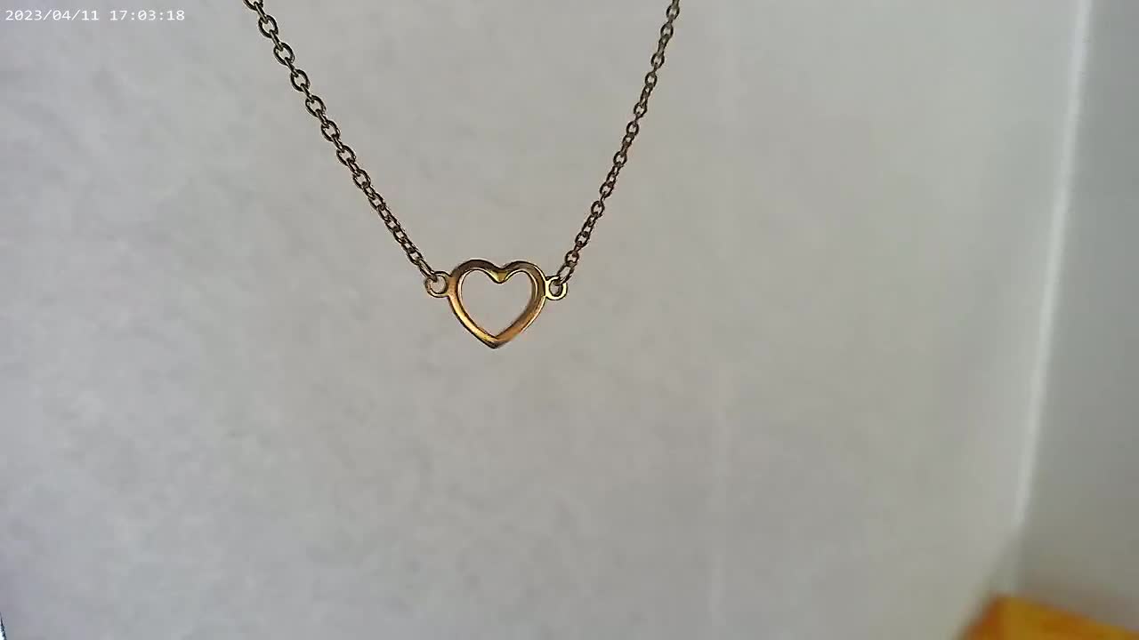 Delicate Stainless Steel Heart Necklace, Gold or Silver Chain - Etsy