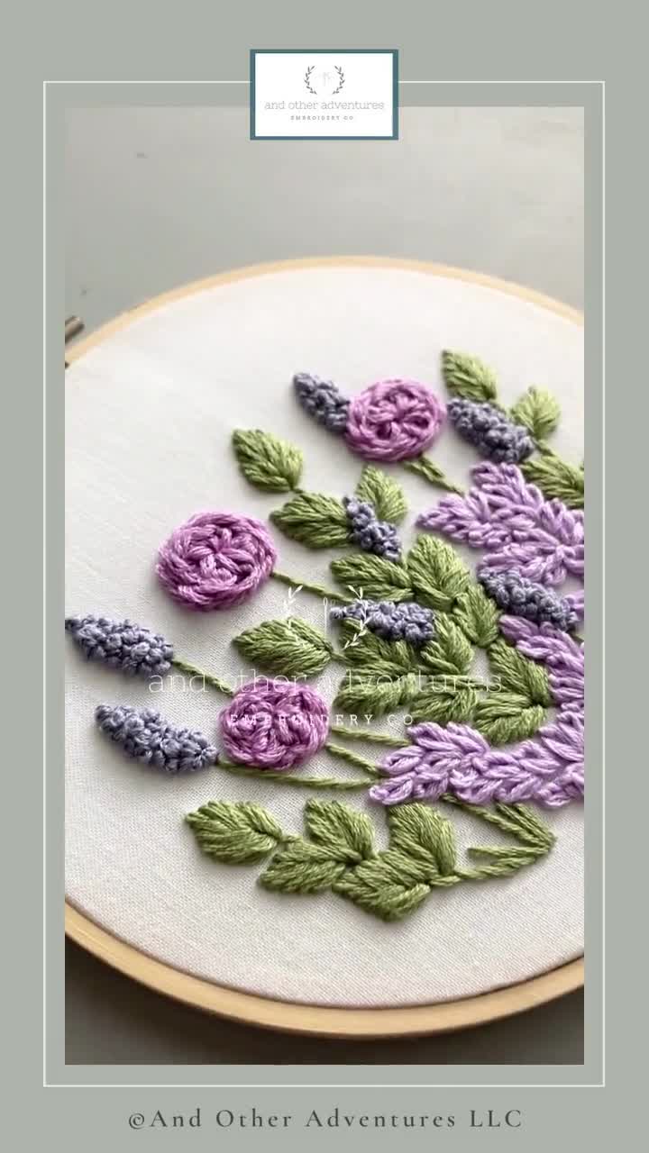 Hand Embroidery Kit for Beginners - Avonlea in Sea Salt - And