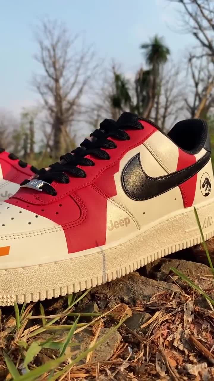 Nike Air Force Custom Paint Jurassic Park Jeep Car
