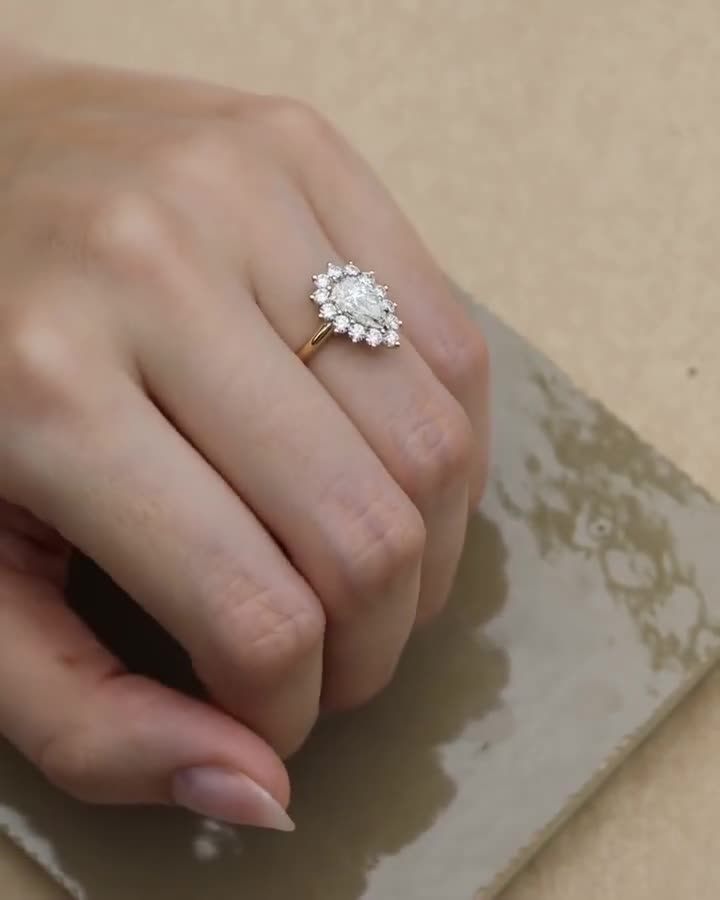 じゅえるさま確認用 1.2カラット ペアカット ラボグロウン ダイヤモンドリング、IGI認定