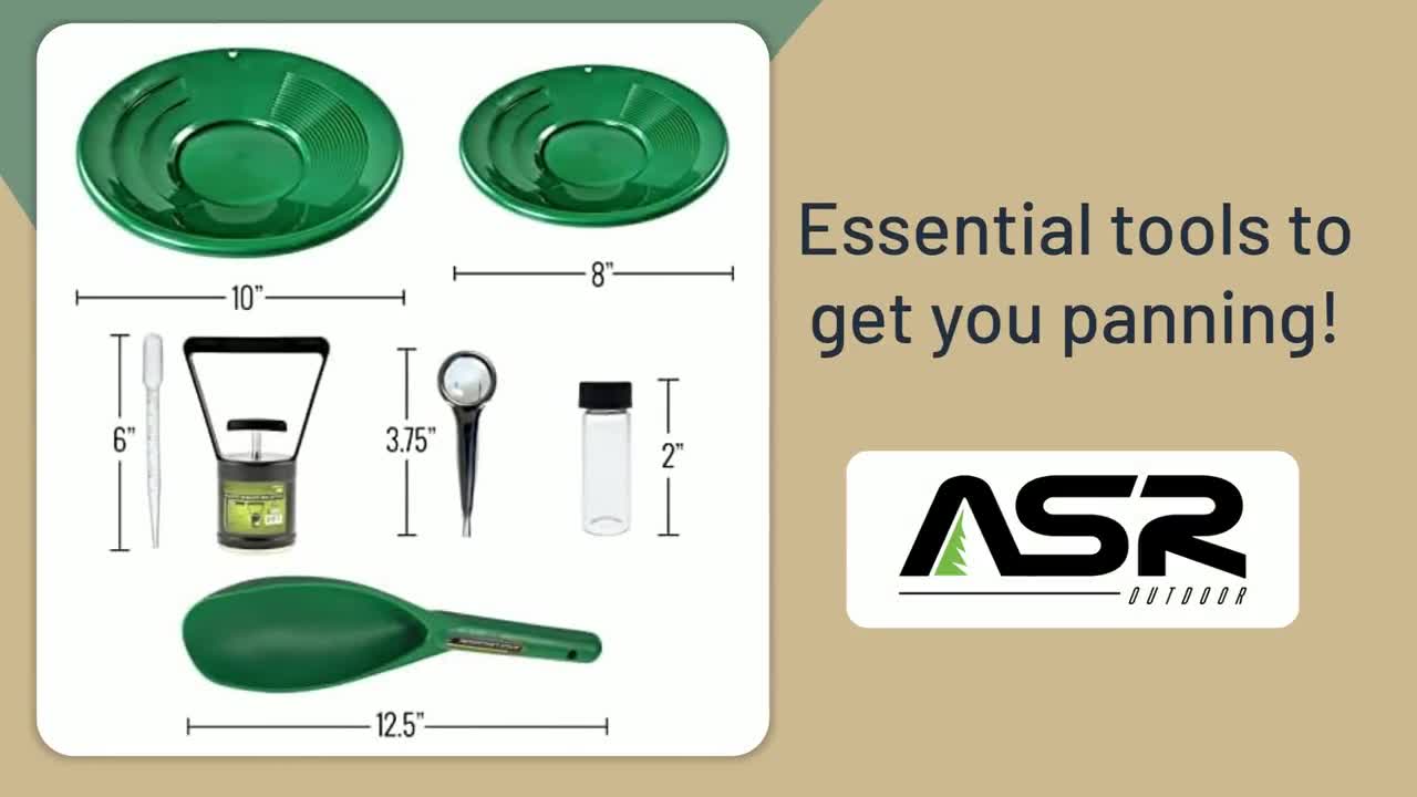 ASR Outdoor Complete Portable Gold Panning Kit With Drawstring