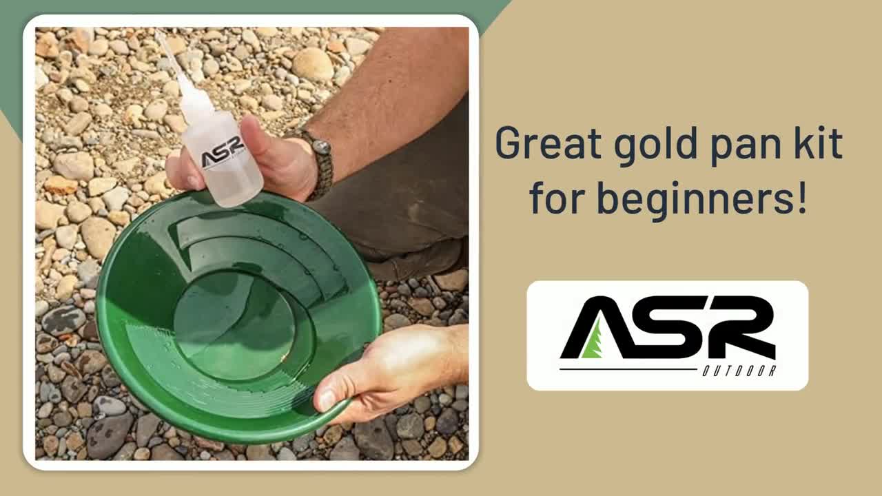 ASR Outdoor Gold Pan Gold Prospecting Beginners Kit, Vial, Snifter Bottle,  5 Piece