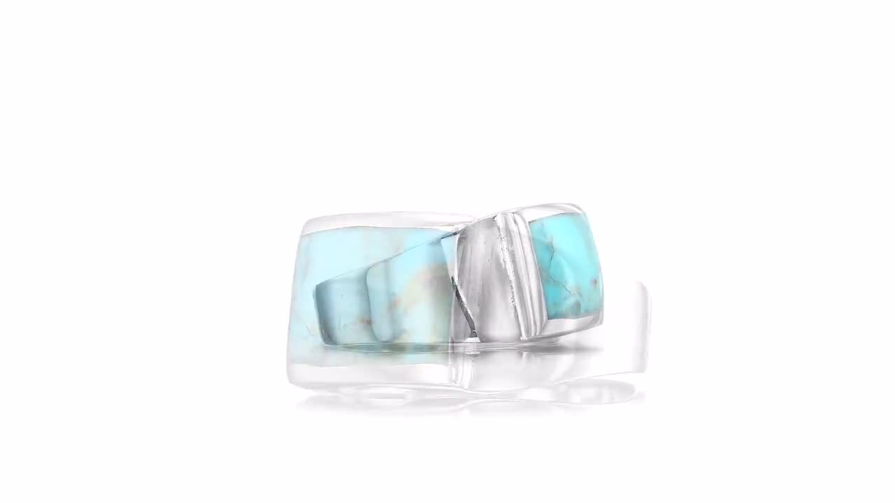 Genuine Rectangle Turquoise Ring, Vintage Sterling Silver Genuine Rectangle Turquoise Ring, Vintage Sterling Silver