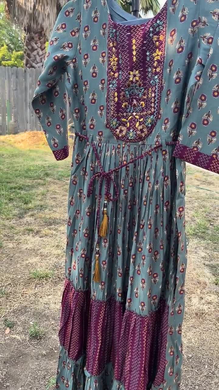 lobster embroidered dress Lobster Dinner Maxi Dress L