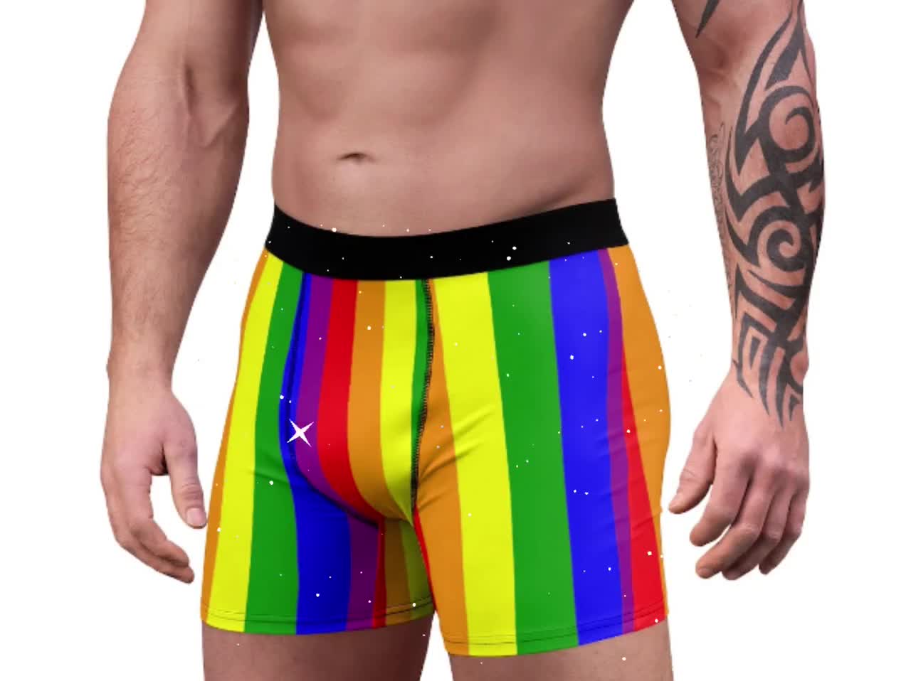 Rainbow Pride Men's Boxer Briefs, Gay Underwear, Pride Month