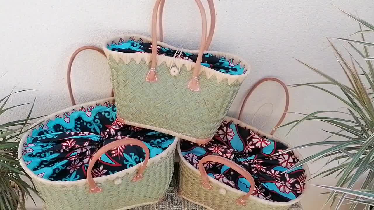 Cabas de courses avec Pochon Tissu WAX Vert & Bleu - panier marché - S –  BOUTIQUE HULÉTI