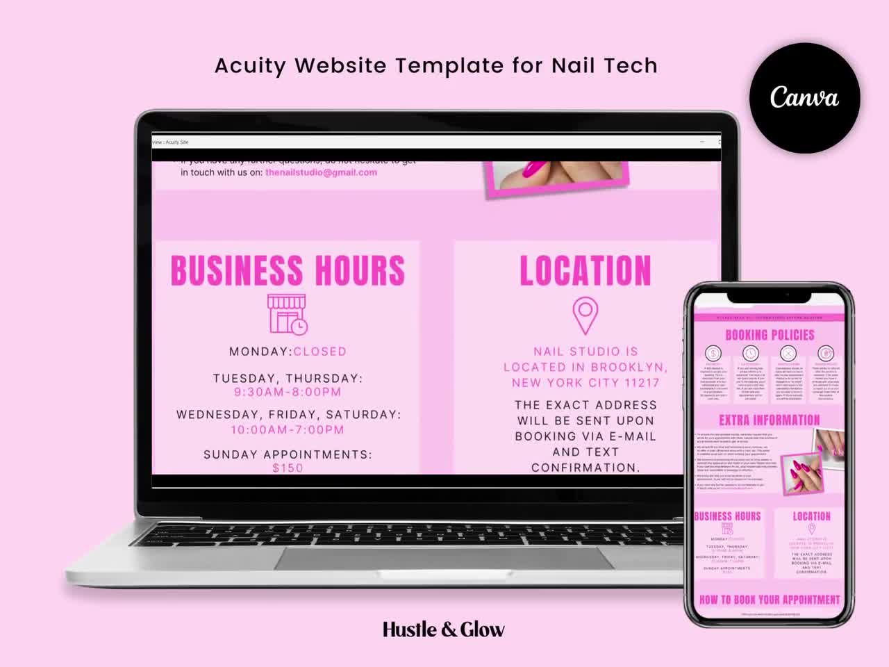 Buy Nail Tech ACUITY SITE DESIGN, Acuity Theme, Premade Website Template,  Editable Template, Service Business, Nail Tech, Makeup Artists Online in  India - Etsy