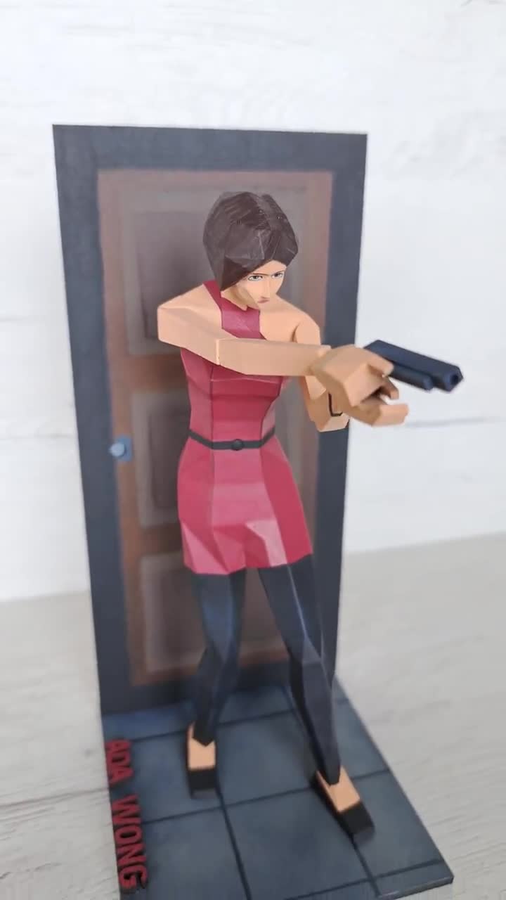 Ada Wong lowpoly figure - Resident Evil 2 (RE2) diorama video game