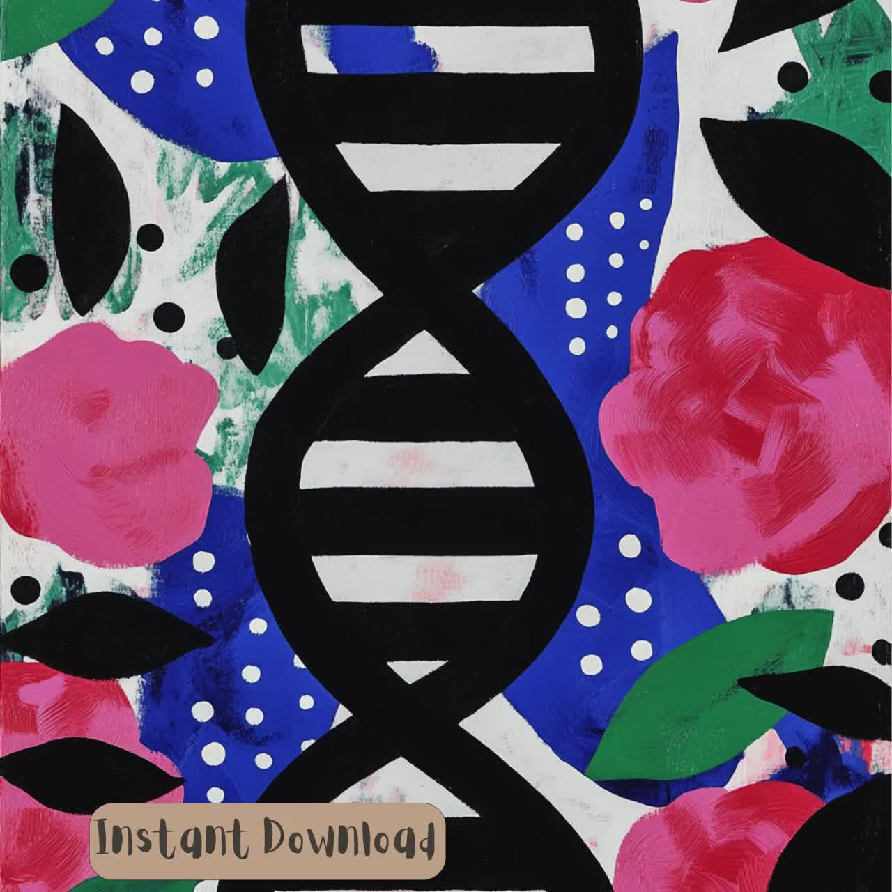 DNA Genetic Art Print Science Art Abstract Art DNA Helix Play Room