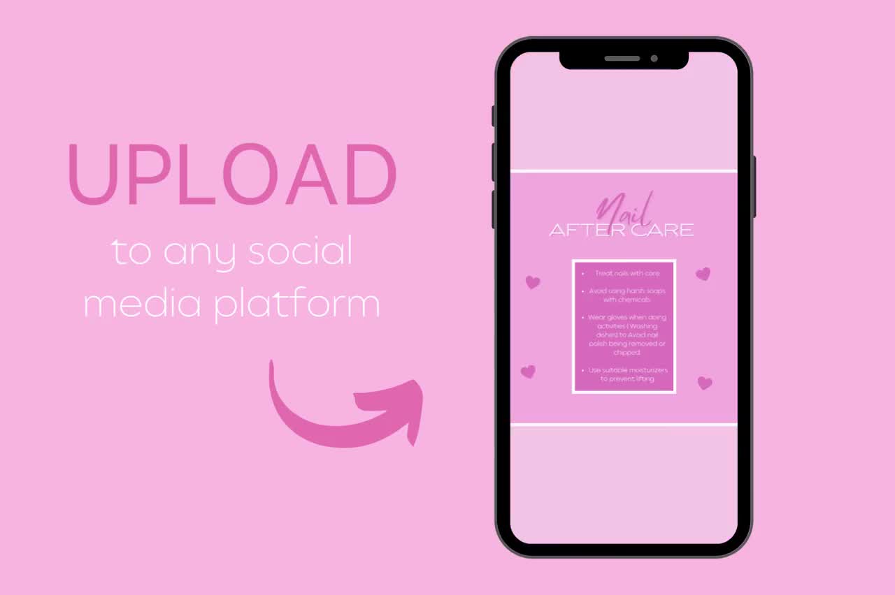 10 Nail brand Social Media Templates| Marketing| Branding| Instagram Templates| Edit in Canva| Content Flyers| Nail Templates video poster