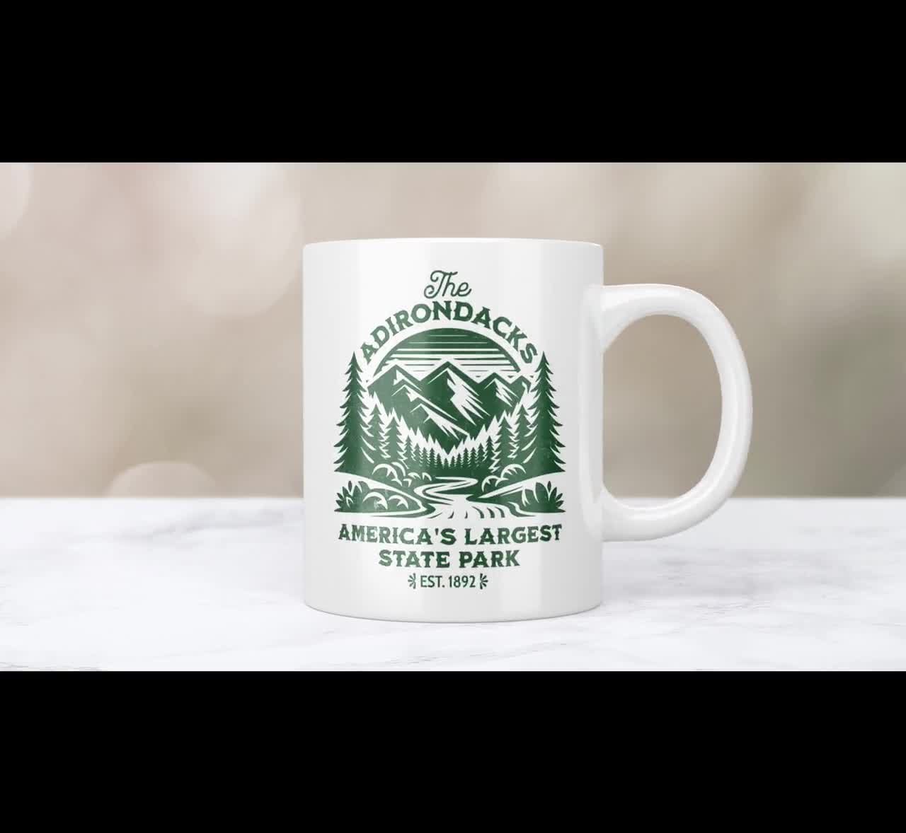 Retro Adirondacks Mug, ADK Coffee Mug, Upstate NY Adirondack Mountains  Camping Hiking Lover Gifts, New York State Park, Adventure Lovers Cup