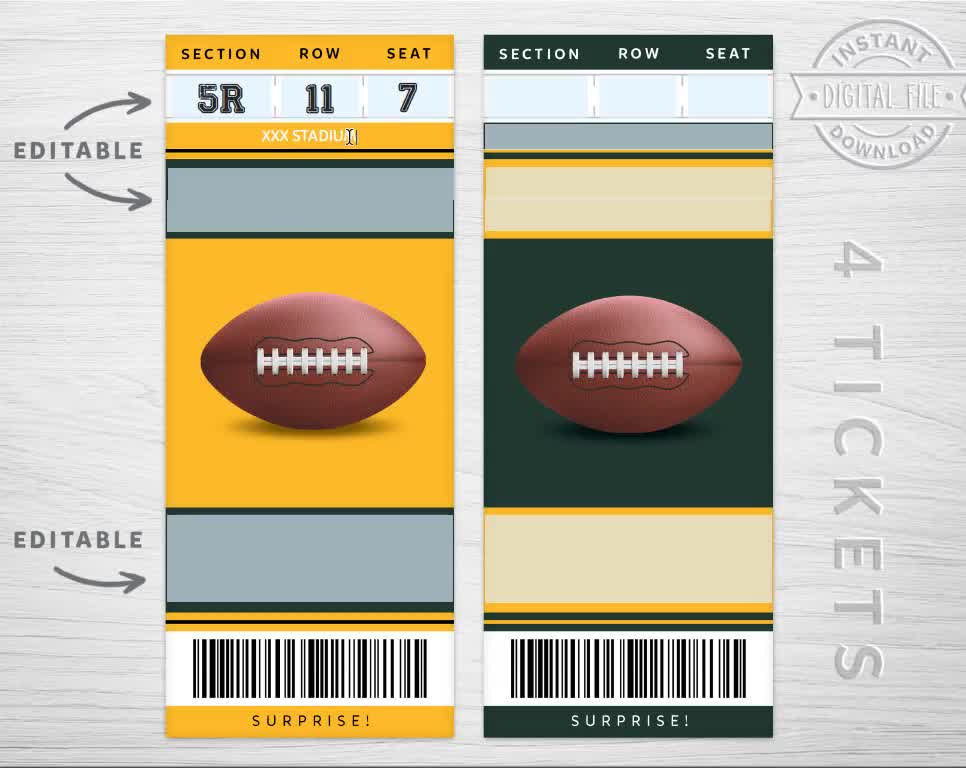 Digital New York Colors Surprise Ticket Gift NY NFL Game 