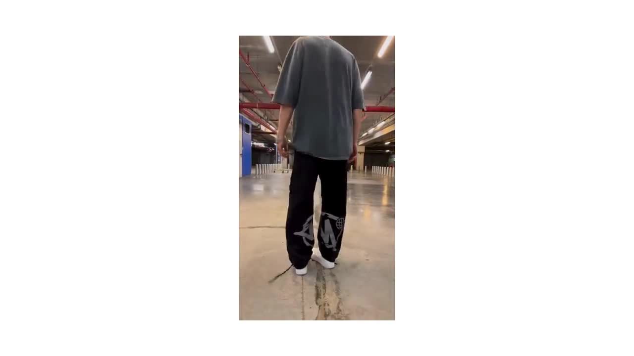 Y2K Cargo Pants, Streetwear Pants - Hip Hop Letter Printed
