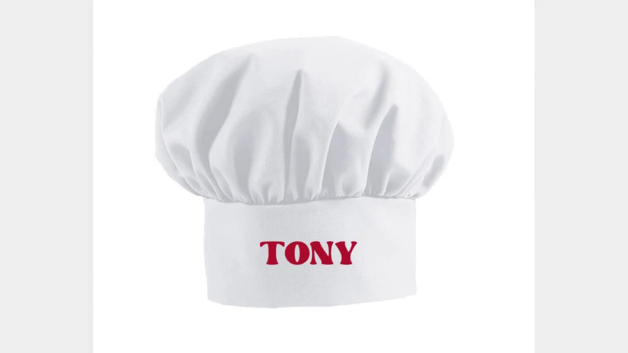 Personalized Chef Hat, Custom Baking Gift, Adjustable Baker Hat: Stain Resistant video poster