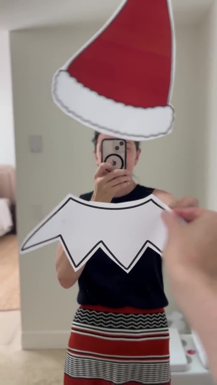 christmas elf yourself printable | hat & collar template | christmas craft  activity | digital download