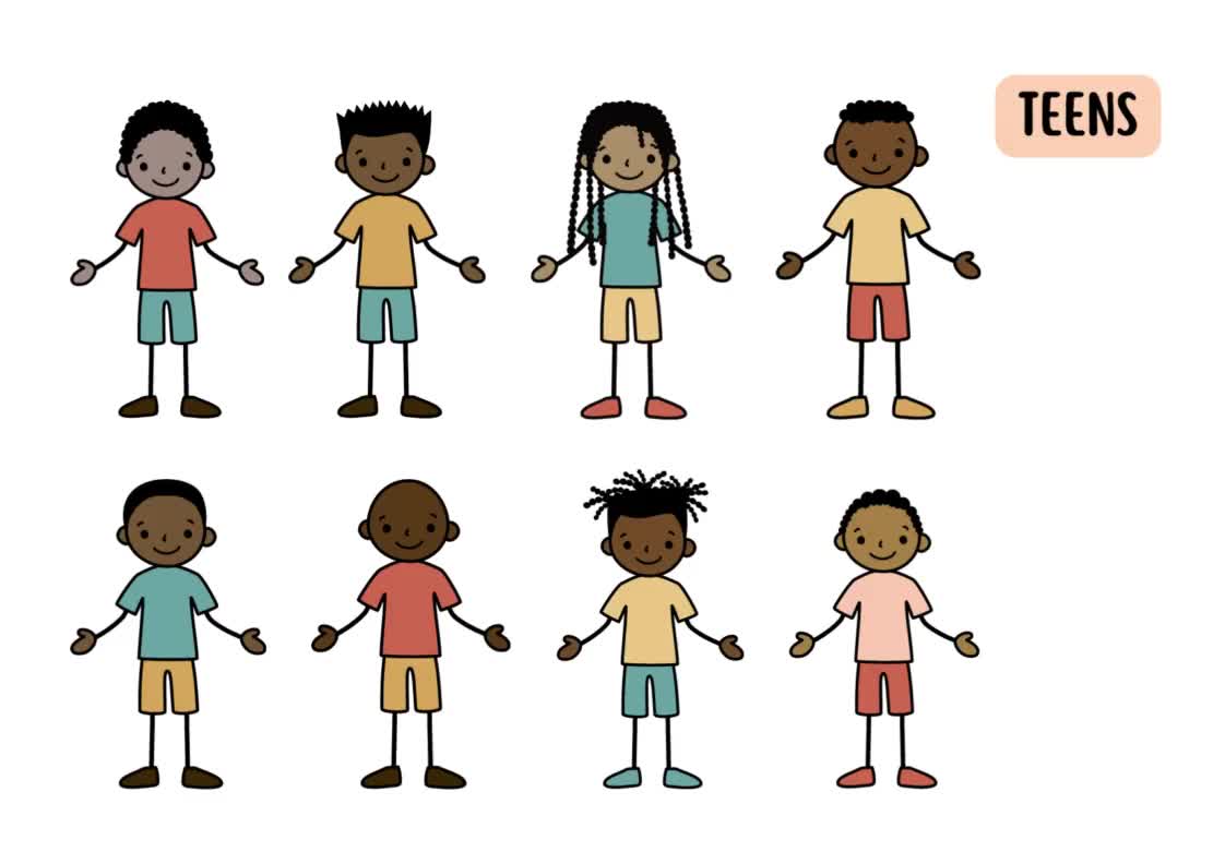 American African Family Stick Figures SVG | - Line Art - Vector Creative  Pack - Create Your Family