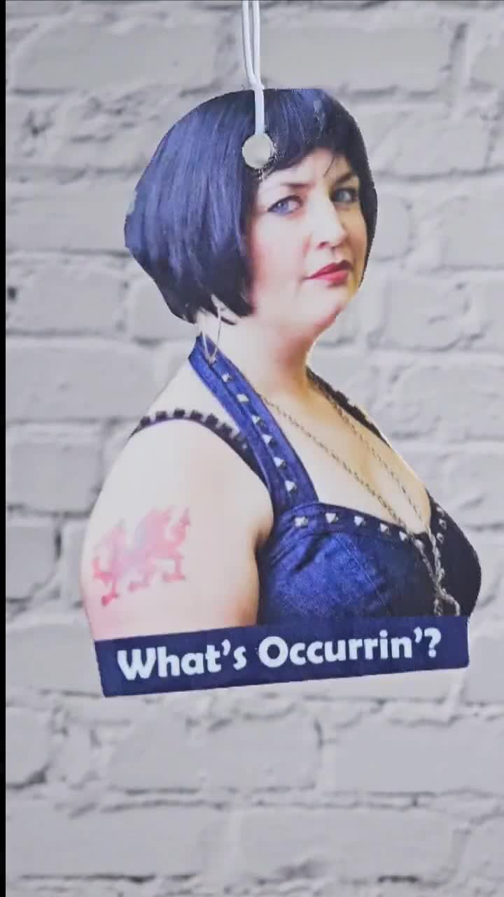 Désodorisant pour voiture Nessa, désodorisant Gavin et Stacey, cadeau de nouveauté accessoires de voiture cadeau pour elle lui Noël anniversaire citations drôles video poster