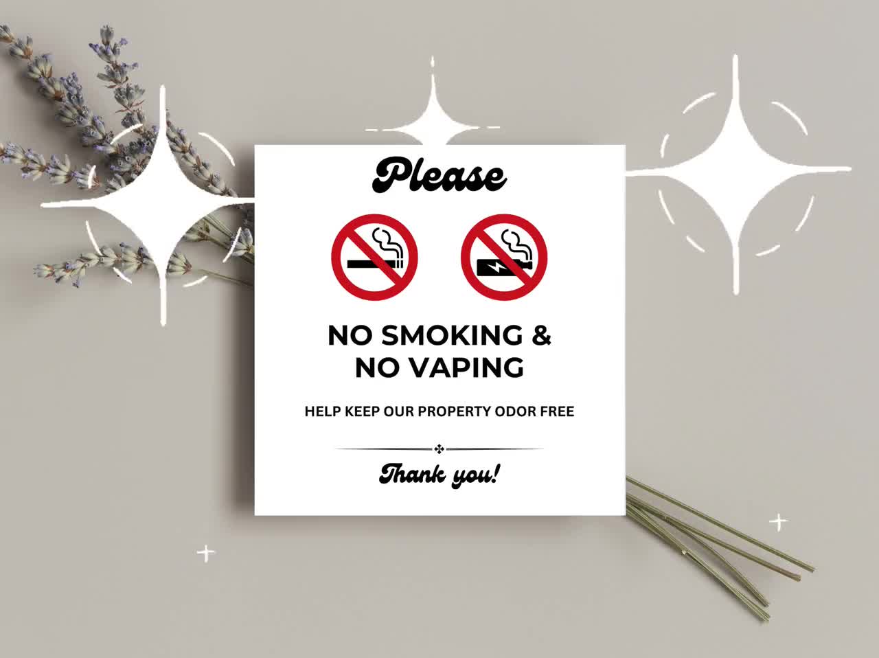 No Smoking or Vaping Magnet, Airbnb No Smoking Magnet, Airbnb No Vaping  Magnet, Please No Smoking No Vaping Magnet for Short Term Rentals