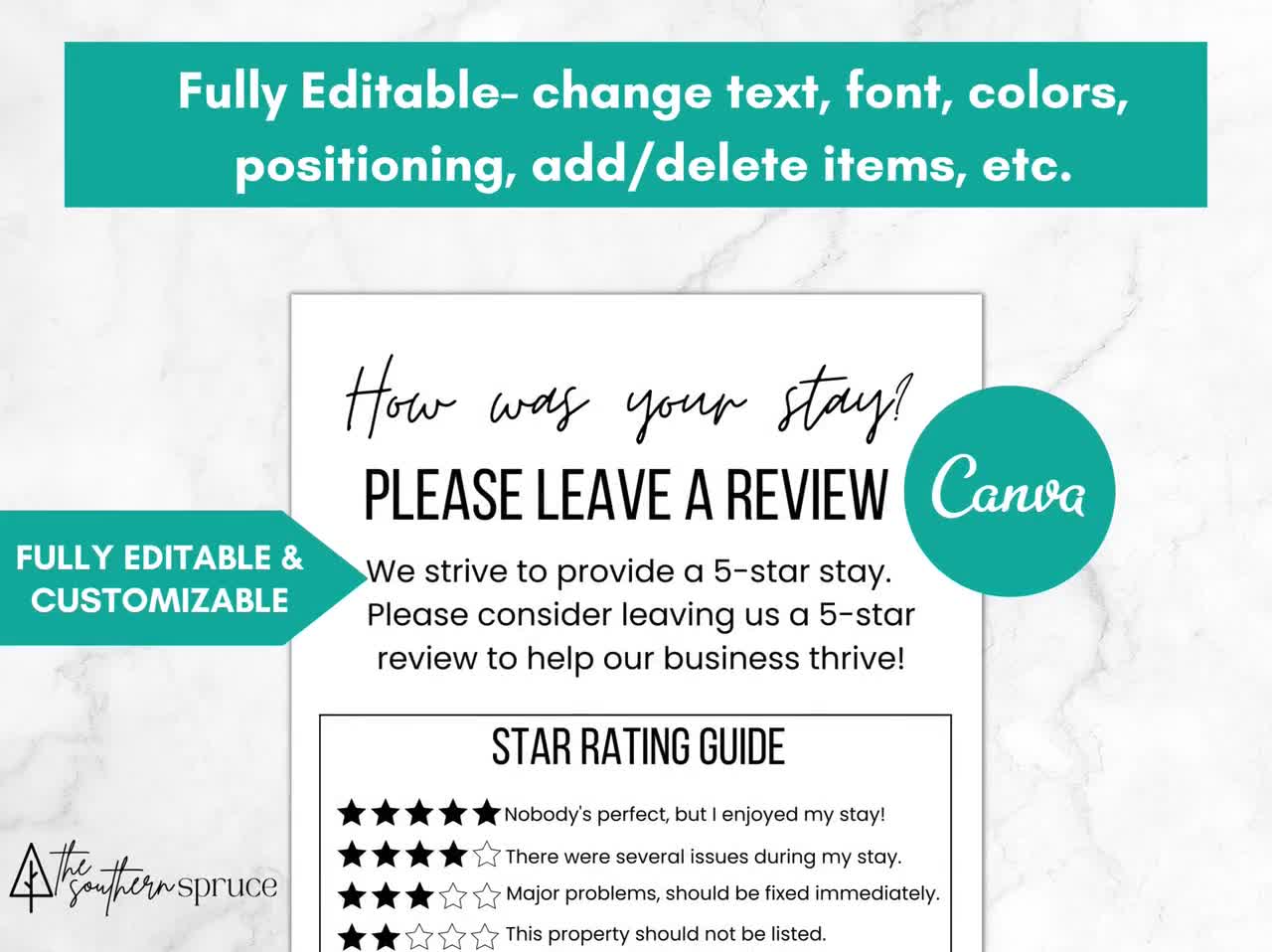 Airbnb Review Sign Template, Editable Leave a Review, Airbnb Review Rating  Request, Airbnb 5 Star Ratings Explanation, Vacation Rental Sign