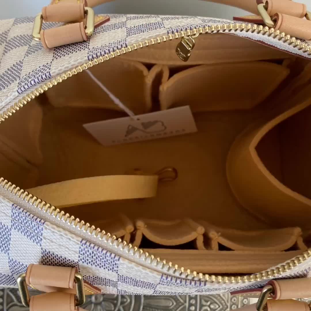 AlgorithmBags Purse Organizer Insert with zippers | designed for Louis  Vuitton LV Graceful MM Shaper Liner Divider Protector | 3mm Felt (Tan)